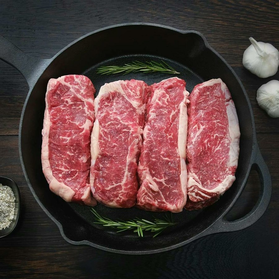 Foods Gibsons Steakhouse Steaks | 75-Day Wet Aged Australian New York Strip Steak - 6 Pack