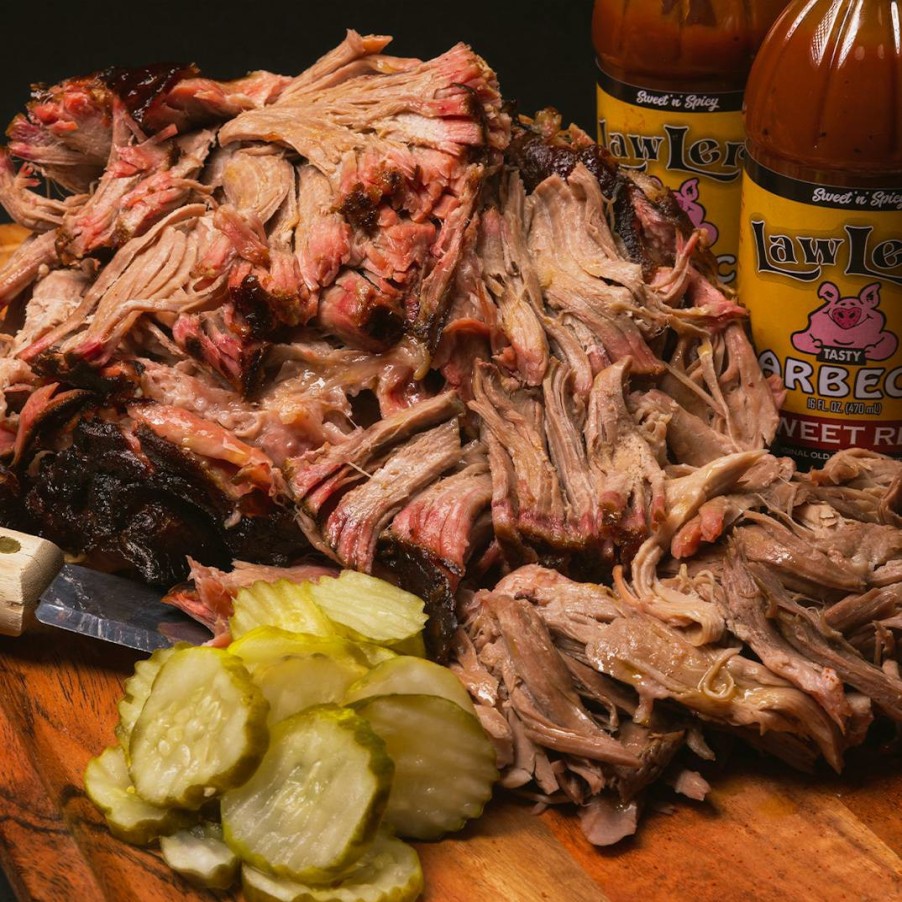 Foods LawLers Barbecue Pulled Pork | Pulled Hickory-Smoked Meat Sampler - 8 Lbs.