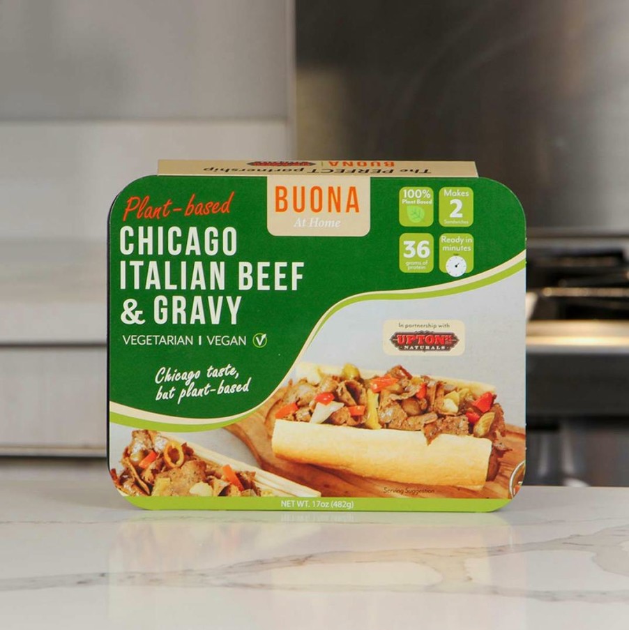 Foods Buona Italian Beef Sandwich Kits | Vegan Italian "Beefless" Sandwich Kit - 8 Pack