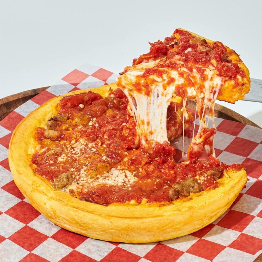 Foods Gino's East Chicago Deep Dish Pizza | Chicago Deep Dish Crumbled Sausage Pizza Box - 3 Pack