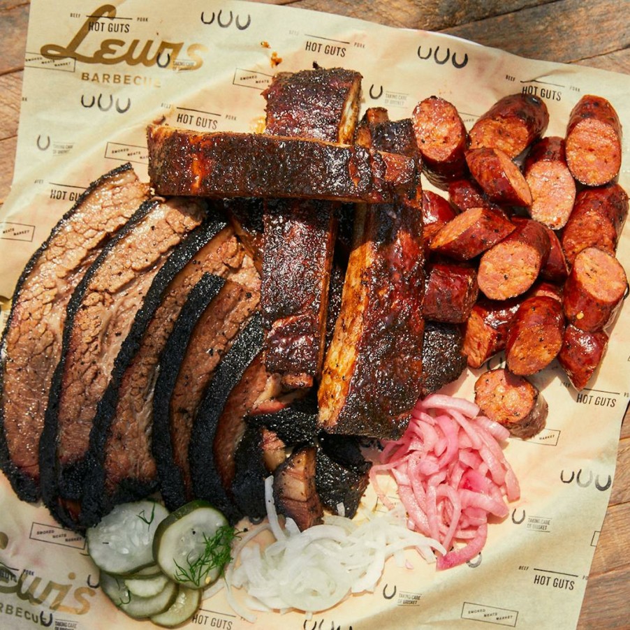 Foods Lewis Barbecue Deli Meats | Holy Trinity Brisket + Pork Spare Ribs + Sausage For 10-12