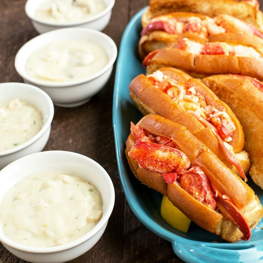 Foods Hancock Gourmet Lobster Co. Lobster | Maine Lobster Roll Kit & Clam Chowder - 8 Pack