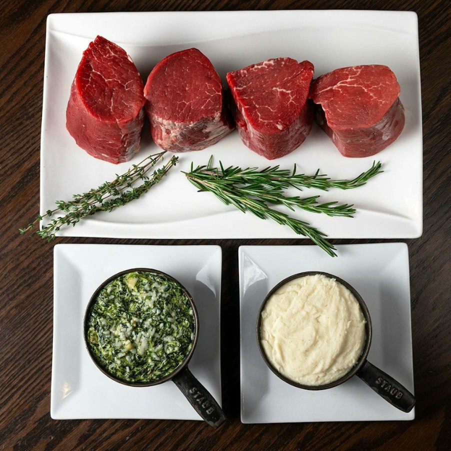 Foods Old Homestead Steakhouse Steaks | Prime Super Trimmed Filet + Sides Dinner Kit For 4