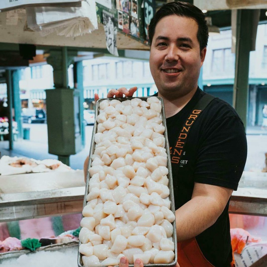 Foods Pike Place Fish Market Fish | Scallops - Alaska, Weathervane, Wild, 1.25 Lbs