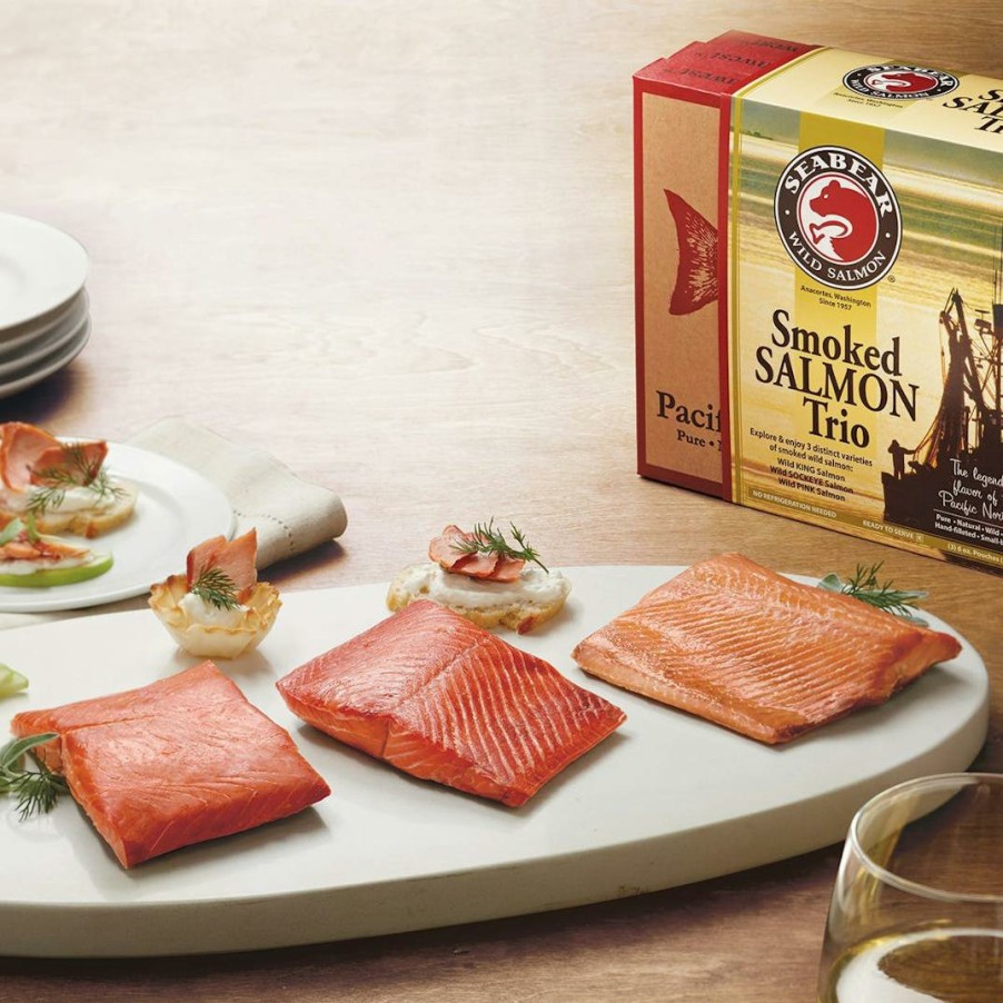 Foods SeaBear Smokehouse Smoked Fish | Smoked Salmon Trio Gift Box