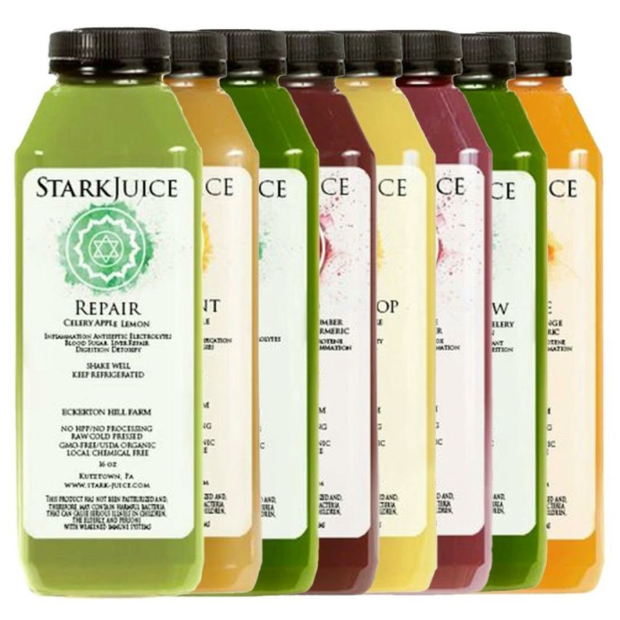 Foods Stark Juice Fruits | Cold-Pressed Organic Juice Explorer Pack - 8 Pack