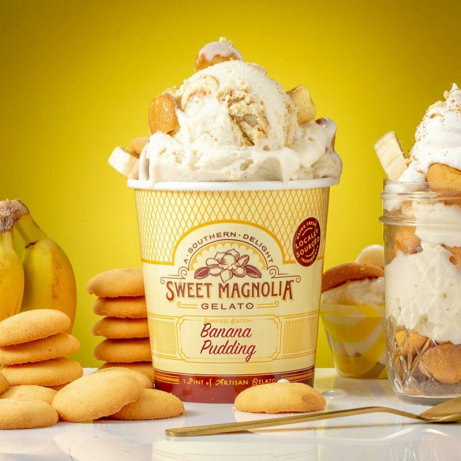 Foods Sweet Magnolia Gelato Ice Cream | Banana Pudding Gelato - 4 Pints