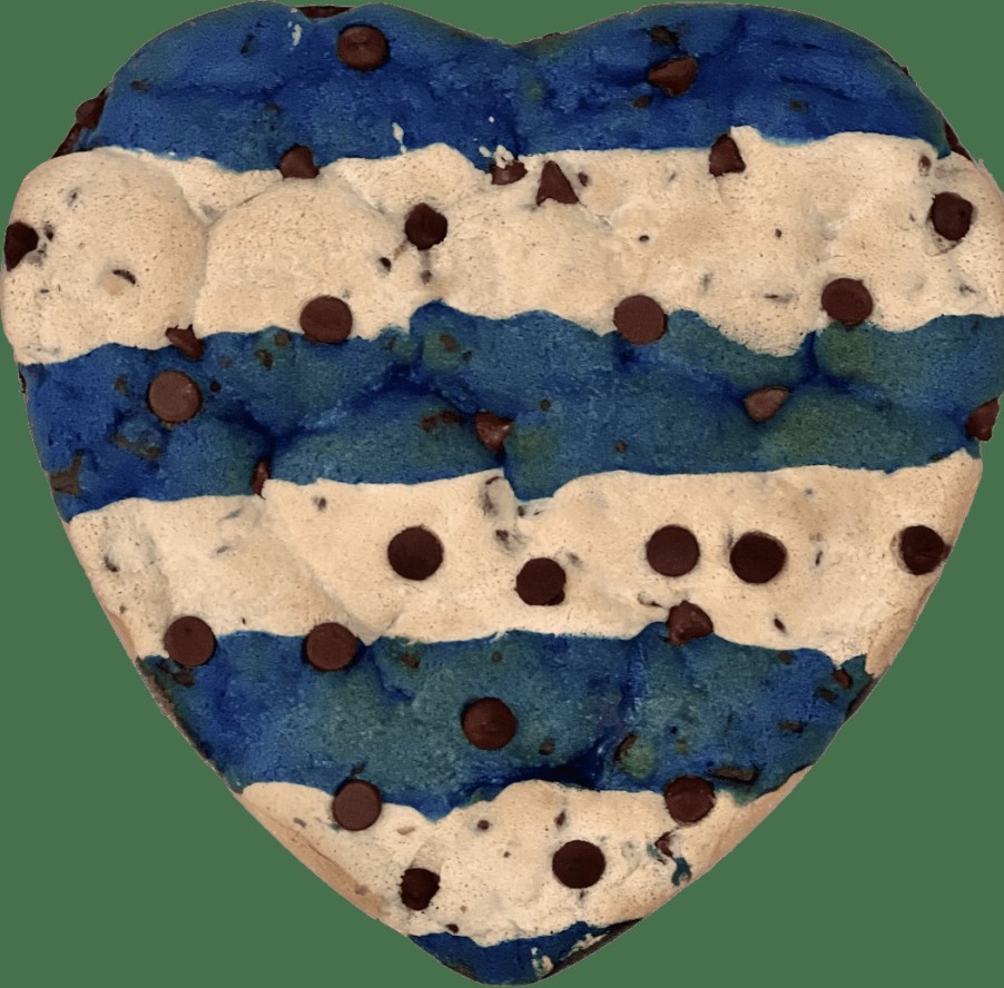 Foods Baked in Color Brownies | Blue & White Giant Heart Shaped Brownie Oreo Cookie Cake