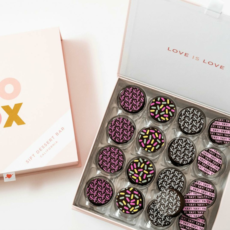 Foods Sift Dessert Bar Chocolate | Xoxo Cruffle Truffle Gift Box - 16 Piece