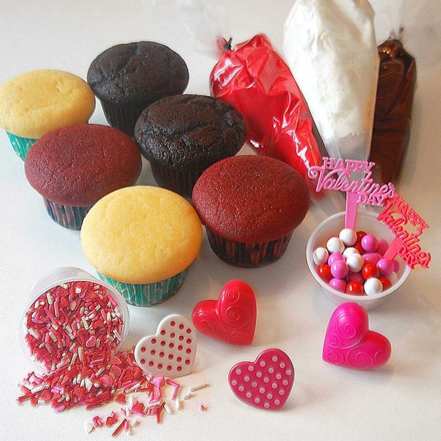 Foods Carousel Cakes Cupcakes | Diy Valentine'S Cupcake Kit - 6 Pack