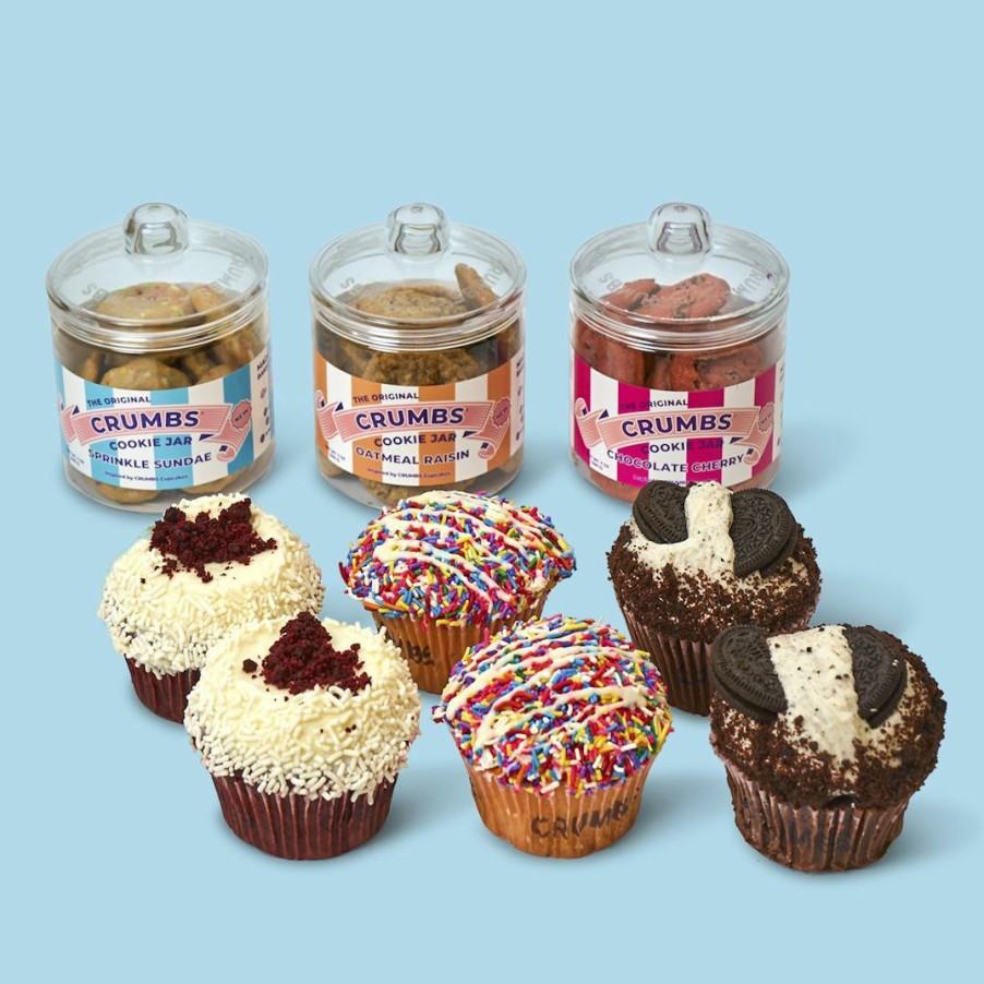 Foods Crumbs Bakeshop Cupcakes | Jumbo Cupcakes + Mini Cookie Jars Best Seller - 9 Pack