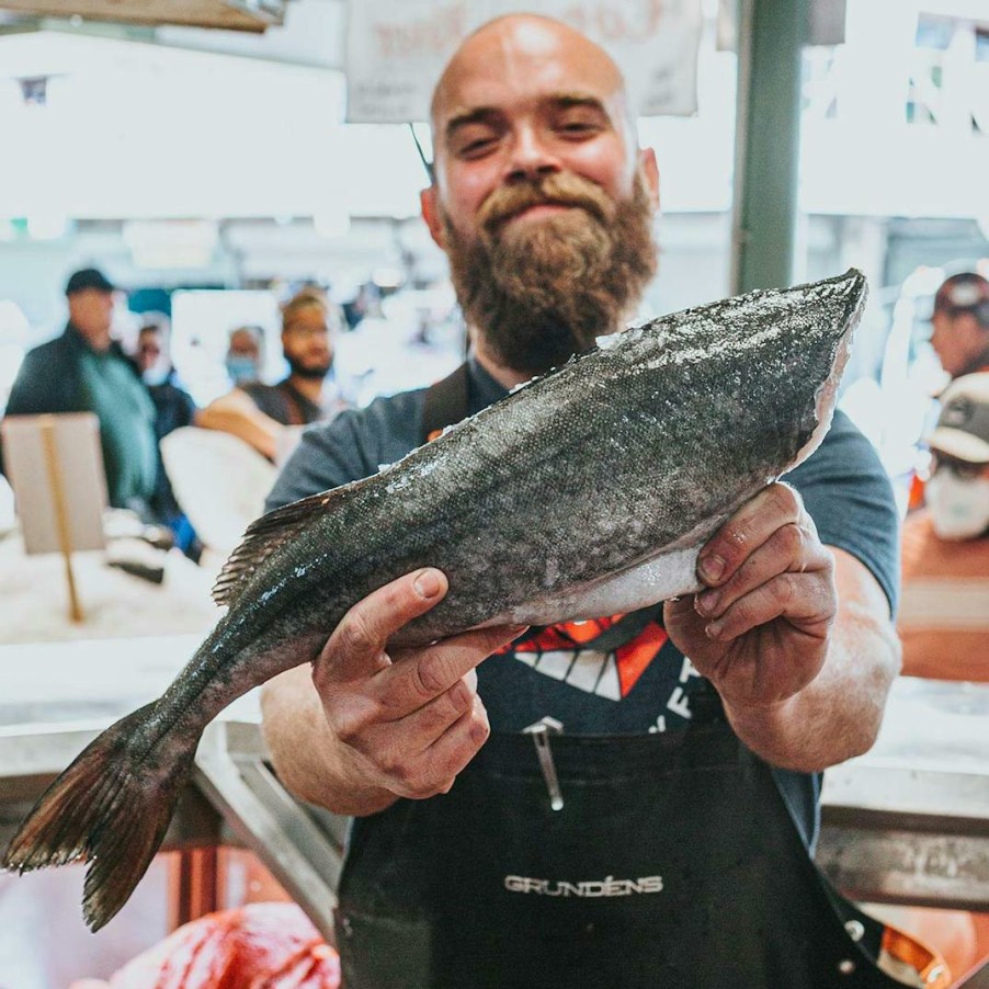 Foods Pike Place Fish Market Smoked Fish | Black Cod (Sable Fish) - Whole Fish, Wild, Usa, 4Lbs