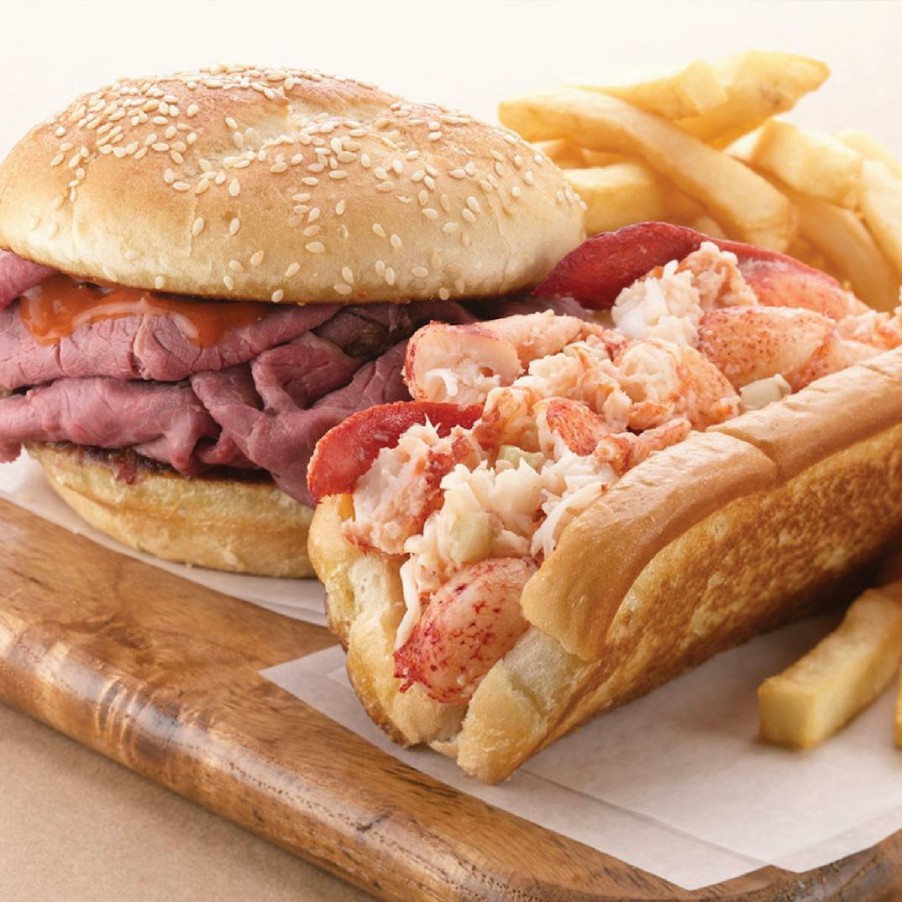 Foods Kelly's Roast Beef Sandwich Kits | Surf & Turf Lobster Roll + Roast Beef Sandwich Combo Kit- 4 Pack