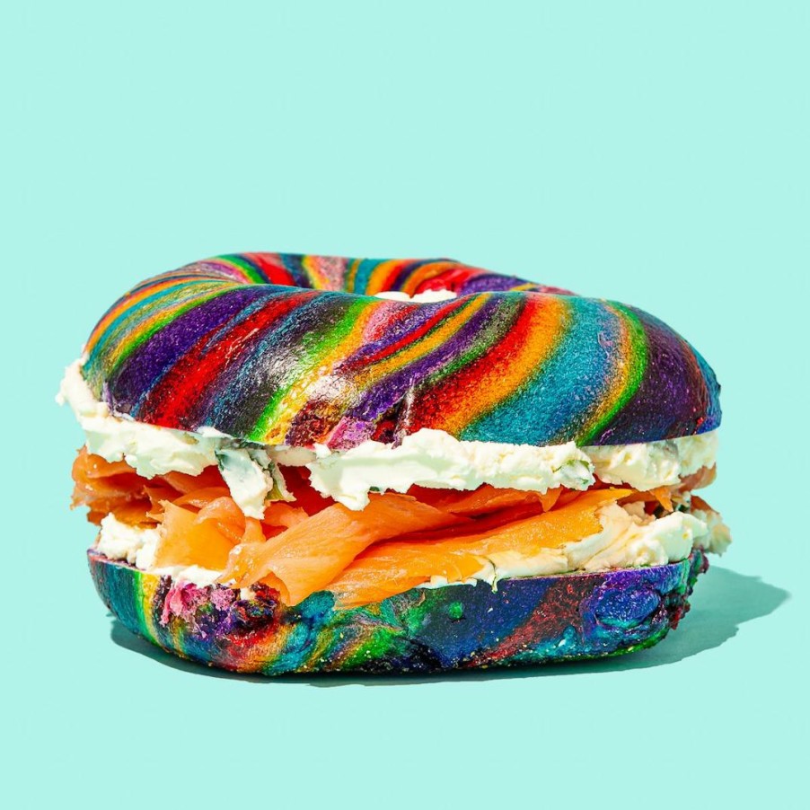 Foods Baz Bagel | Classic Rainbow Bagel Brunch For 12 + 6 Free Bagels