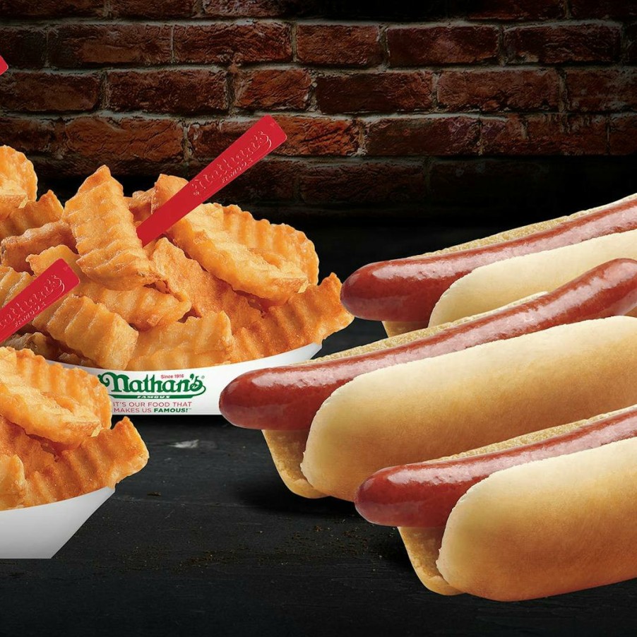 Foods Nathan's Famous Hot Dogs | Footlong Hot Dog + Fries Meal Kit For 24