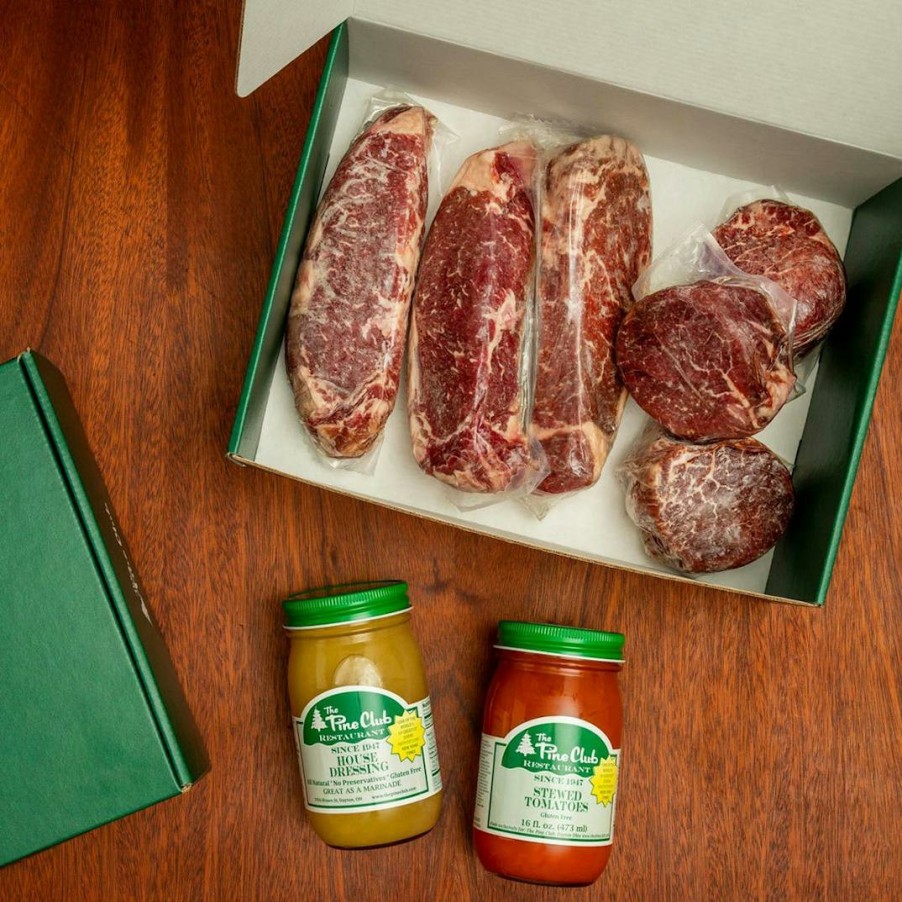 Foods The Pine Club Steaks | Strip Steak & Filet Mignon Gift Box For 6