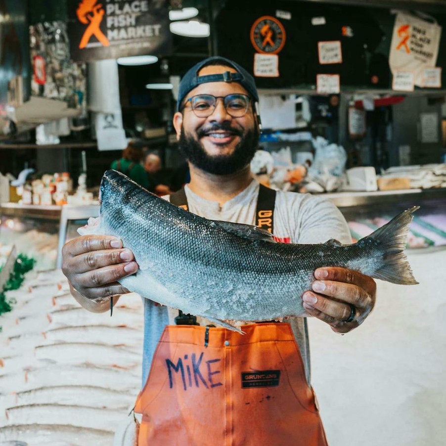 Foods Pike Place Fish Market Fish | Coho Salmon (Silver) - Whole Fish, Wild, Usa, 6 Lbs