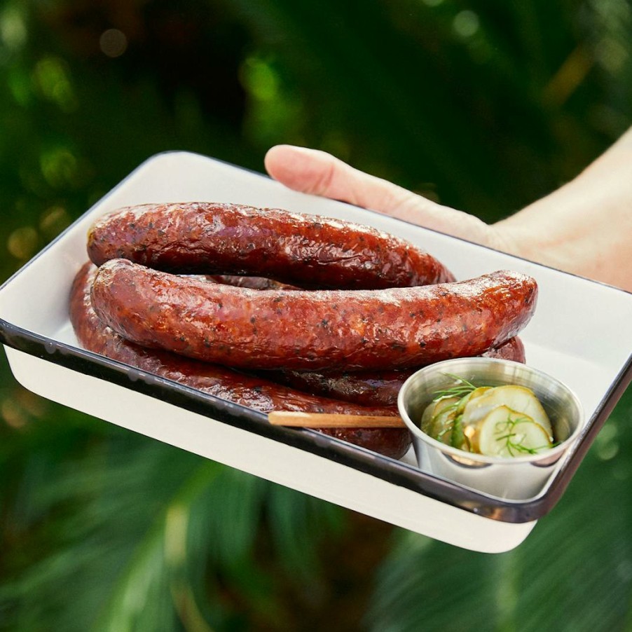 Foods Lewis Barbecue Sausages | Green Chile Cheddar Sausages - 12 Pack