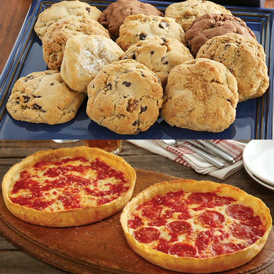 Foods Lou Malnati's Pizza Chicago Deep Dish Pizza | 2 Lou Malnati'S Deep Dish Pizzas + Carol'S Cookies Assorted Gift Box Dozen