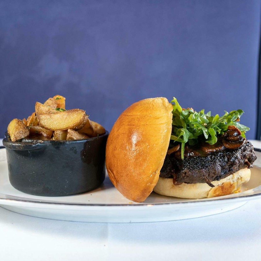 Foods Edwin's Restaurant Burgers | Filet Mignon Burger With Sauce Diane + Duck Fat Potatoes Kit For 8