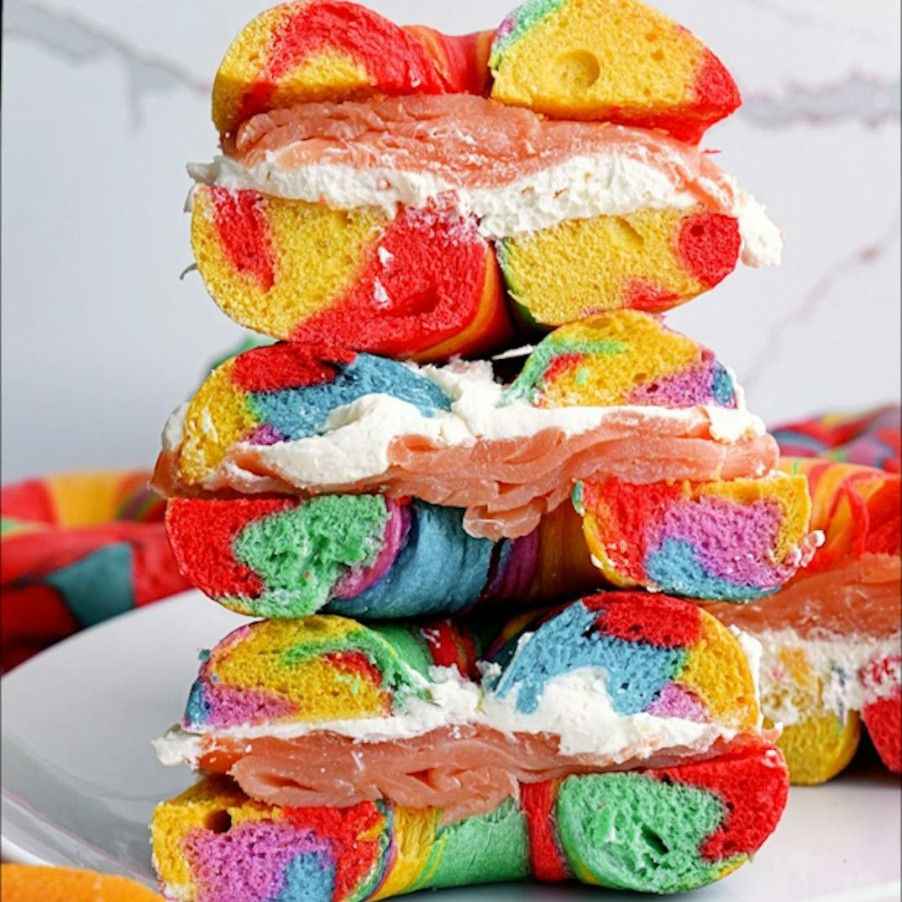 Foods Baz Bagel | Classic Rainbow Bagel Brunch For 6 + 3 Free Bagels