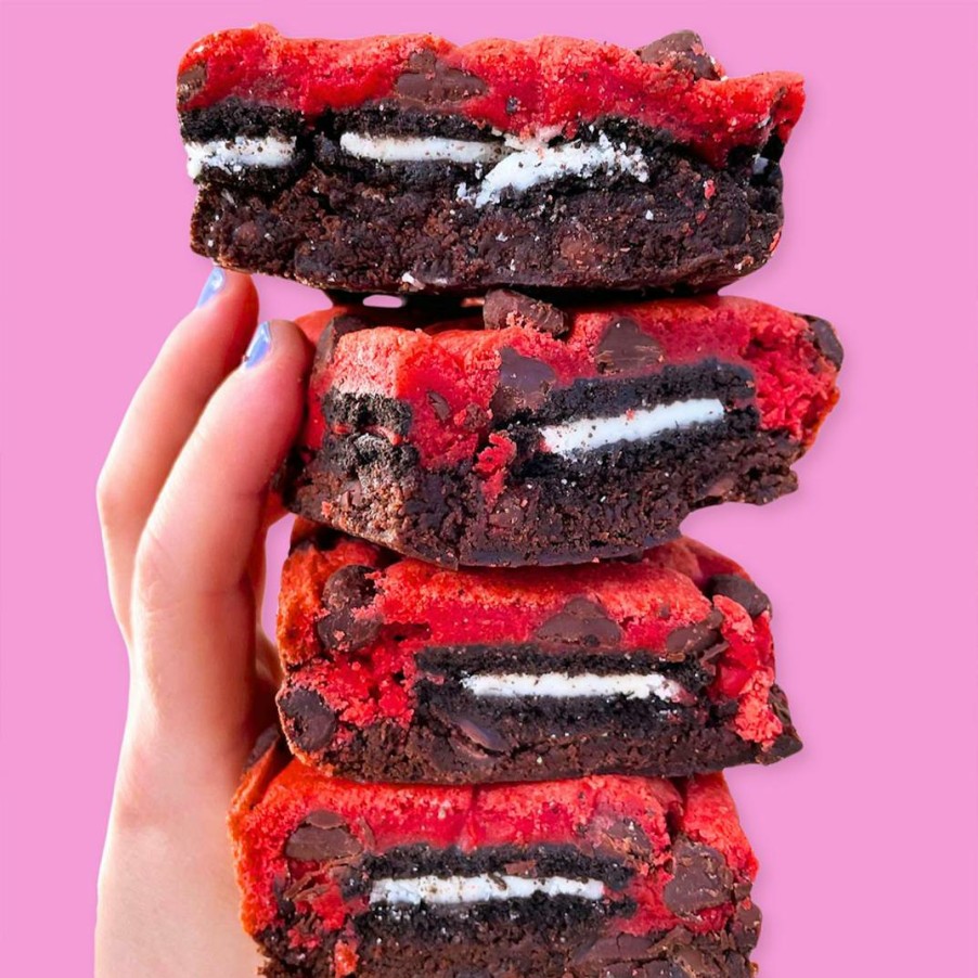 Foods Baked in Color Brownies | Valentine'S Day Oreo Brownie + Cookie Combo - 16 Pack