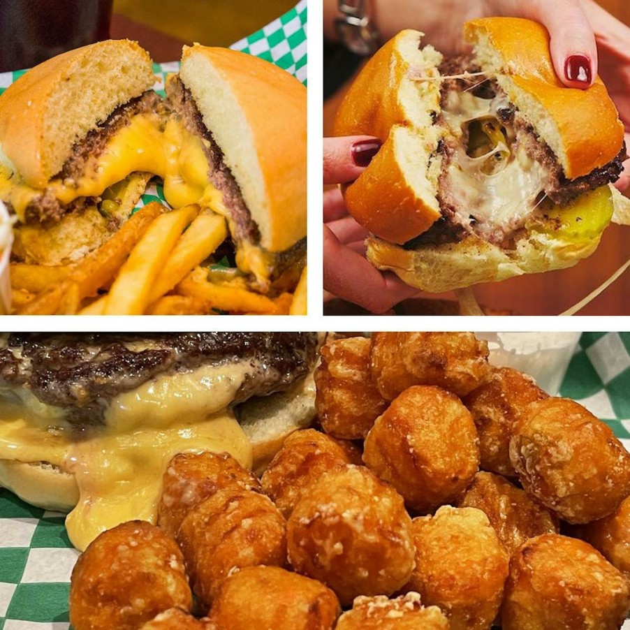 Foods 5-8 Club Burgers | Juicy Lucy Burgers + Sweet Potato Puffs - Choose Your Own 4 Pack