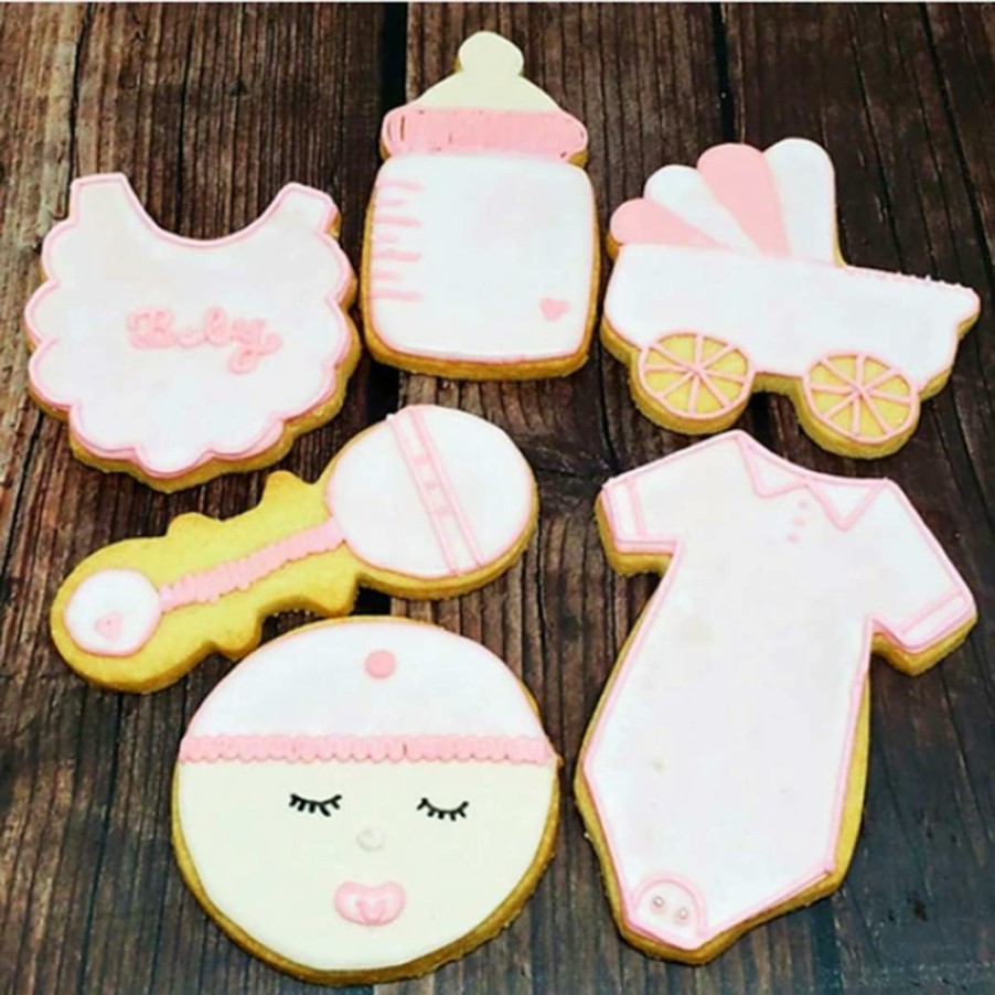 Foods Elegant Desserts Cookie Gifts | Iced Baby Girl Sugar Cookie Gift Set - 12 Pack