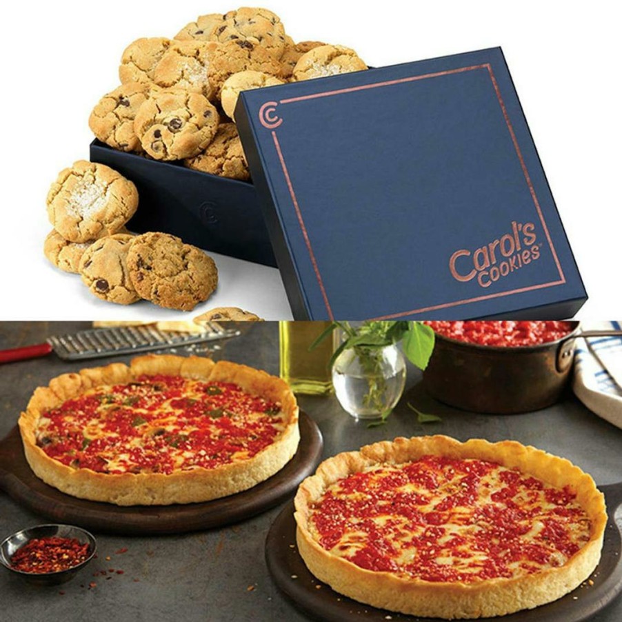 Foods Lou Malnati's Pizza Chicago Deep Dish Pizza | 2 Lou Malnati'S Deep Dish Pizzas + 30 Carol'S Cookies Mini Gift Box