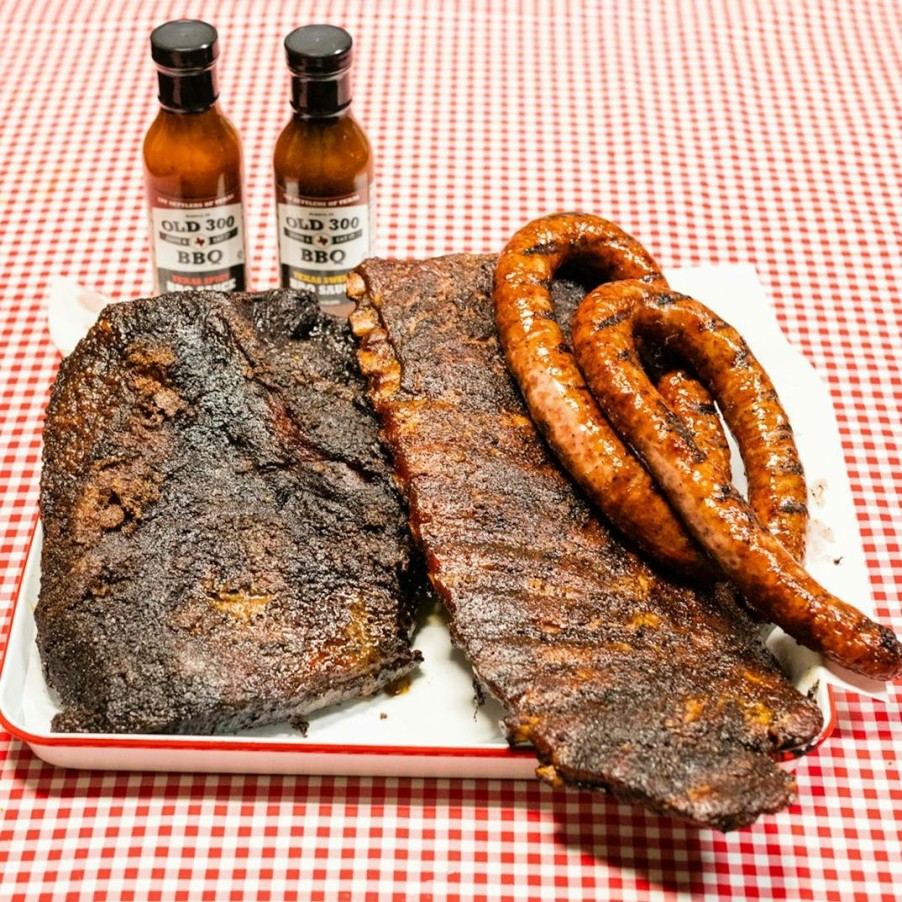 Foods Old 300 BBQ Ribs | Texas Smoked Brisket, Ribs, And Sausages Trio