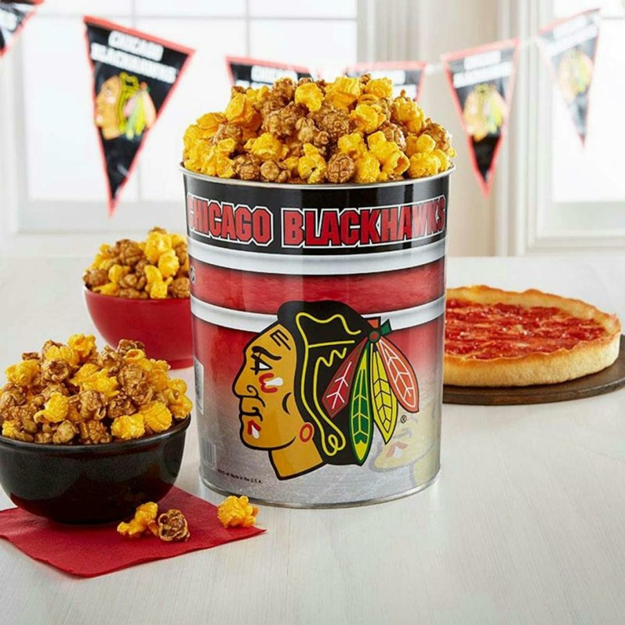 Foods Lou Malnati's Pizza Chicago Deep Dish Pizza | 2 Lou Malnati'S Deep Dish Pizzas + Garrett Popcorn Chicago Blackhawks Classic Tin