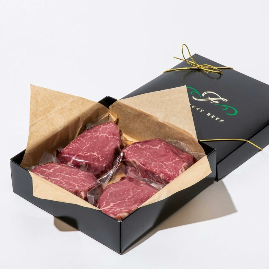 Foods Flannery Beef Steaks | Usda Choice Filet Mignon Gift Box - 4 Pack